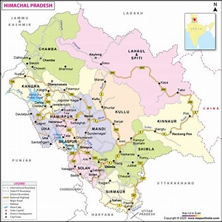 Map of Himachal Pradesh